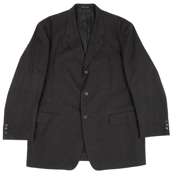 ヨウジヤマモトコスチュームドオム Yohji Yamamoto COSTUME D'HOMME 混紡素材サマージャケット 黒6