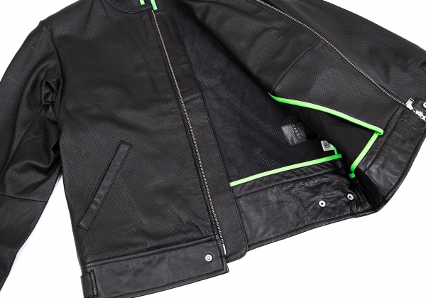 Y-3 Mesh Leather Motorcycle Jacket Black XS | PLAYFUL