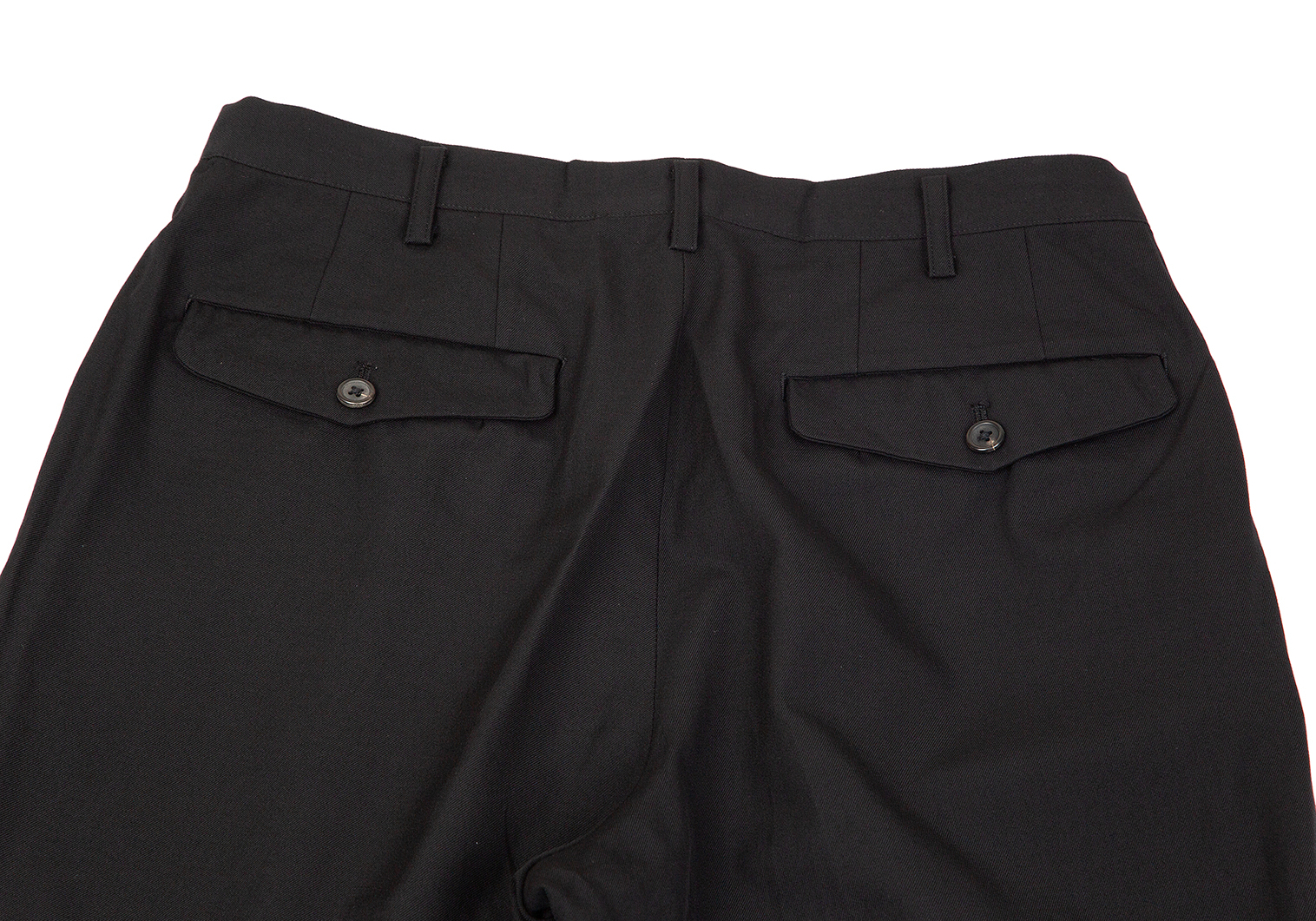 Y's for men Wool Gabardine Pants (Trousers) Black 3 | PLAYFUL