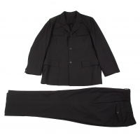  Y's for men Wool Gabardine Flap Pocket Jacket & Pants Black 3