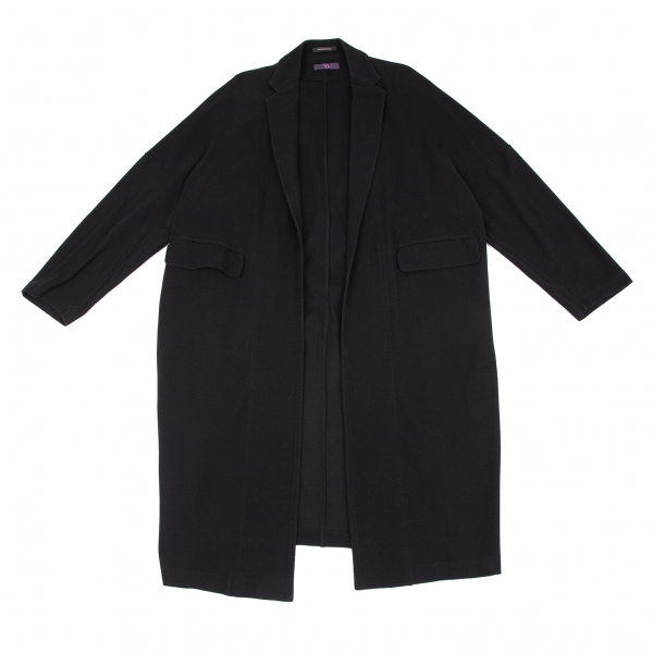 TAKESHI KOSAKA by Y's Pink Label Cotton Buttonless Coat Black 2