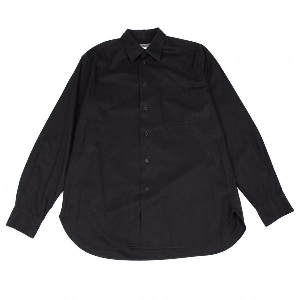 ヨウジヤマモト プールオムYohji Yamamoto POUR HOMME カラーピンコットンドレスシャツ 黒4