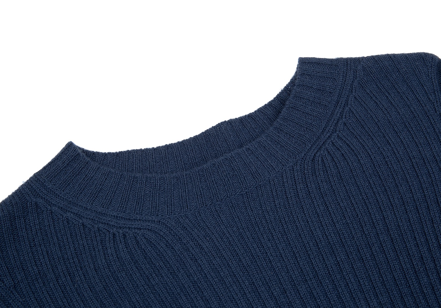 ワイズY's 裾ラインリブニットセーター 紺2