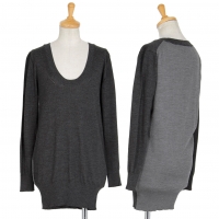  tricot COMME des GARCONS Bi-color Switched Knit Sweater (Jumper) Grey S-M
