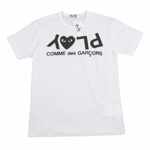 プレイ コムデギャルソンPLAY COMME des GARCONS 反転ロゴプリントTシャツ 白L