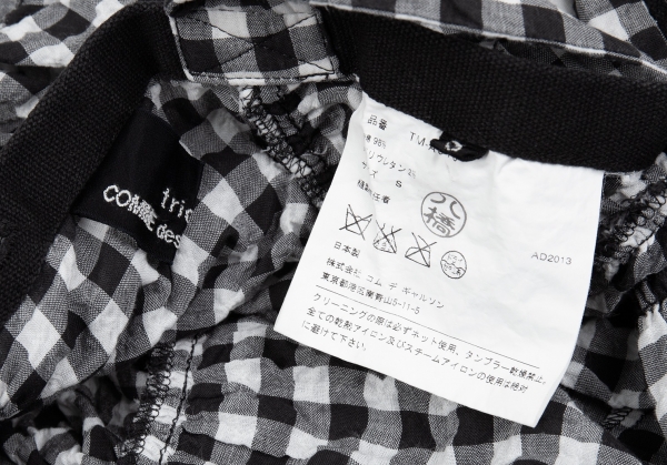 tricot COMME des GARCONS Checked Shirring Gather Dress Black,White 