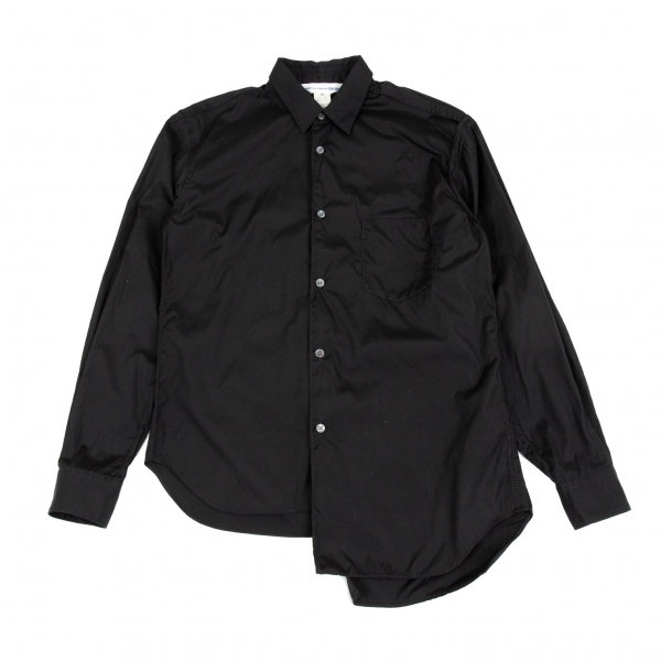 コムデギャルソン シャツCOMME des GARCONS SHIRT ハーフステッチ切替デザインシャツ 黒XS