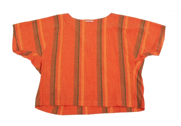 orange and red striped shirt