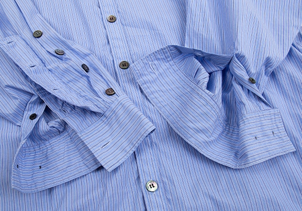 Yohji Yamamoto POUR HOMME Striped Long Sleeve Shirt Sky blue 3 
