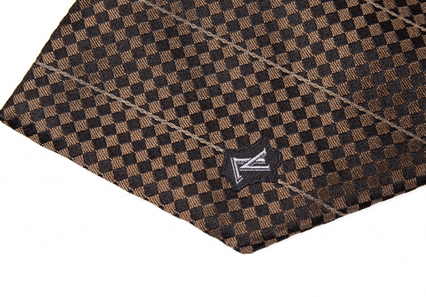 Louis Vuitton Silk Regimental Damier Tie Brown