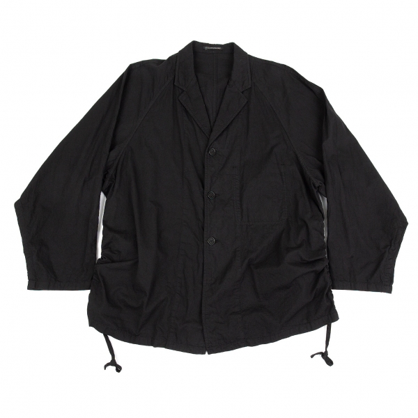 ヨウジヤマモト プールオムYohji Yamamoto POUR HOMME サイド絞り製品染めコットンジャケット 黒3