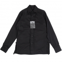  Y's for men Dyed Cotton Layered Long Sleeve Shirt Black 2