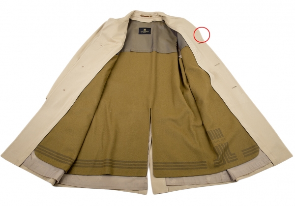 LANVIN Blanket Liner Wool Gabardine Balmacaan Coat Beige L | PLAYFUL