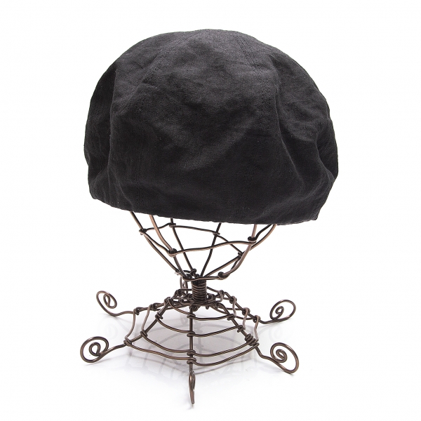 ワイズY's リネンアジャストベルトベレー帽 黒