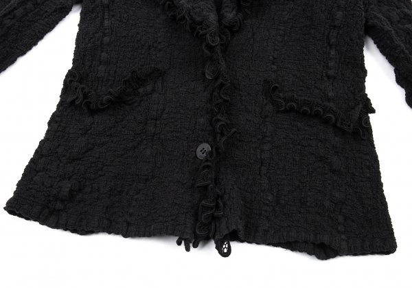 ISSEY MIYAKE me Lace Design Cauliflower Jacket & Skirt Black S-M