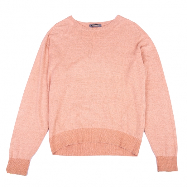 ISSEY MIYAKE MEN Cotton Silk Knit Sweater Pink One size