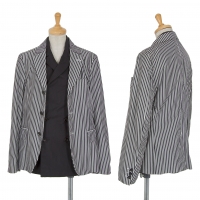  COMME des GARCONS Striped Layered Jacket Black,White XS
