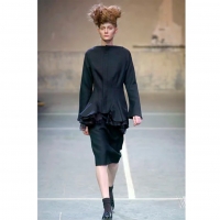  Yohji Yamamoto FEMME Pocket Design Wool Skirt Black 1