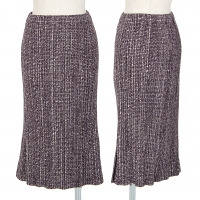  PLEATS PLEASE Tweed Pattern Printed Skirt Brown 4