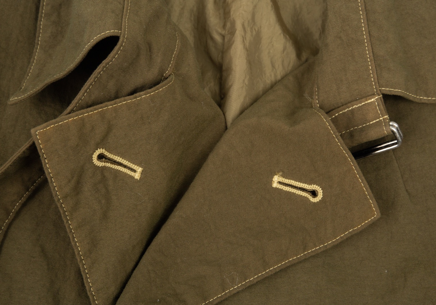 ワイズY's 製品染めベルテッドデザインジャケット カーキ2