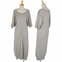  Yohji Yamamoto FEMME Cashmere Cotton Puff Sleeve Dress Grey 2