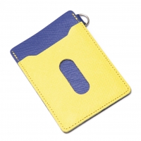  Y's Leather Card Case Yellow,Navy 