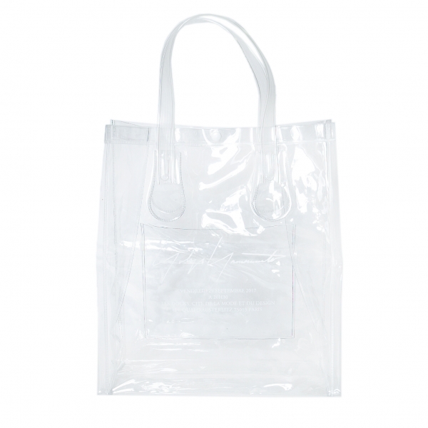 Yohji Yamamoto FEMME Logo Print Vinyl Tote Bag Clear