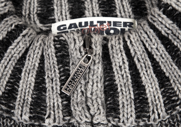Jean Paul GAULTIER HOMME objet Knit Zip Jacket (Jumper) Grey Free 