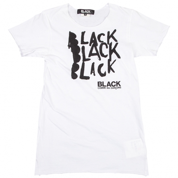 BLACK COMME des GARCONS Cutting Logo Printed T Shirt White XS 