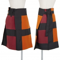  ISSEY MIYAKE 132 5. Panel Color Blet Wrap Skirt Black,Bordeaux,Orange 3