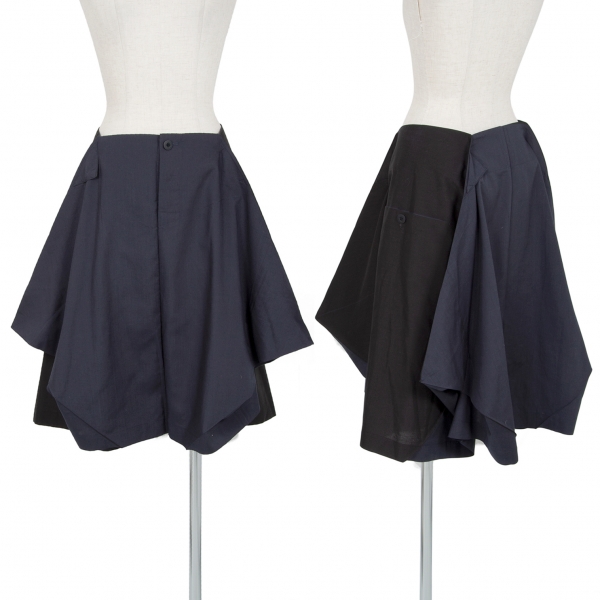  ISSEY MIYAKE 132 5. Bi-Color Pleats Skirt Charcoal,Black 3