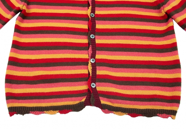 tricot COMME des GARCONS Striped Wool Knit Cardigan Multi-Color XS