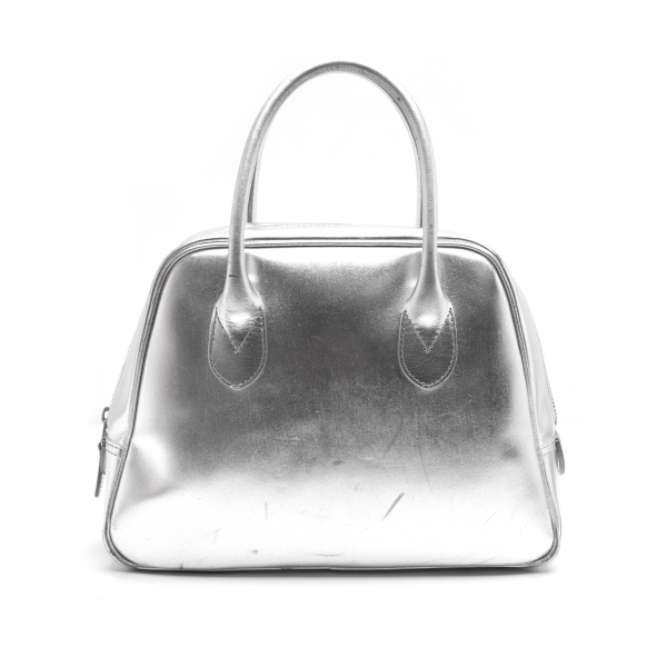 COMME des GARCONS Aoyama Exclusive Foil Leather Bag Silver | PLAYFUL