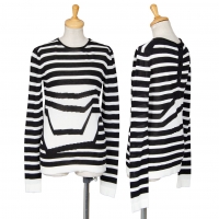  plyy by RAGNE KIKAS Striped Knit Sweater (Jumper) White,Black 2
