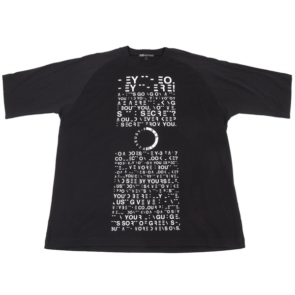 ワイスリーY-3 レタリングデザインプリントTシャツ 黒2XL