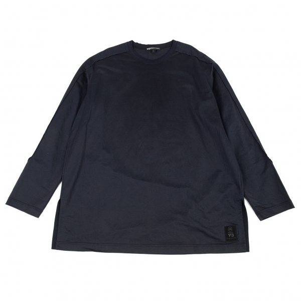 Y-3 Stitched Long Sleeve T Shirt Navy XXL | PLAYFUL