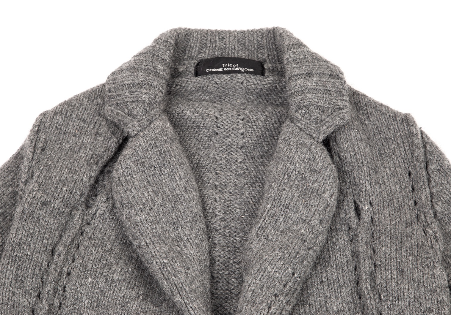 tricot COMME des GARCONS Cutting Design Knit Jacket Grey S-M | PLAYFUL