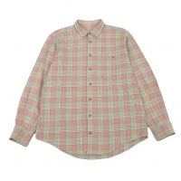  Papas Cotton Plaids Long Sleeve Shirt Pink,Yellow-green 48M