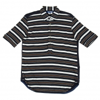  JUNYA WATANABE MAN COMME des GARCONS Front Border Polo Shirt Navy,White,Brown S