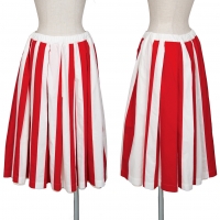  COMME des GARCONS Striped Switched Pleats Skirt Red S