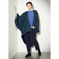  ISSEY MIYAKE 132 5. Kimono Sleeve Asymmetrical Gown Coat Grey M-L