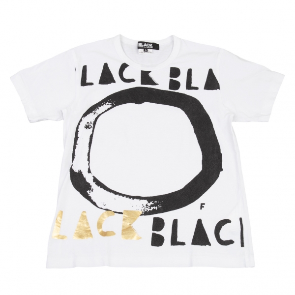 ブラックコムデギャルソンBLACK COMME des GARCONS サークルプリントTシャツ 白S