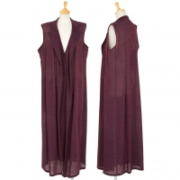 Y's Layered Design Sleeveless Coat Purple M