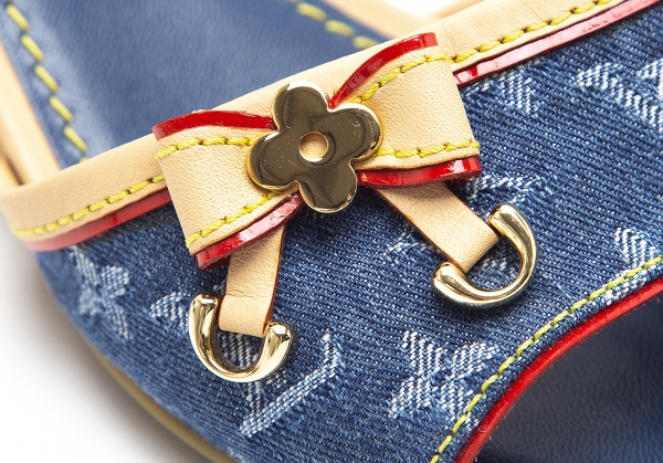 Louis Vuitton Japan limited logo ribbon denim espadrilles