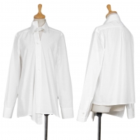  Y's Asymmetry Cut Design Long Sleeve Shirt White 3