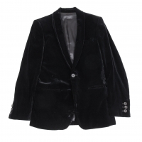  Jean Paul GAULTIER HOMME Velour Shawl Collar Jacket Black 48