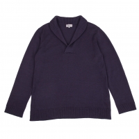  Yohji Yamamoto POUR HOMME Shawl collar Wool Knit Sweater (Jumper) Purple 3