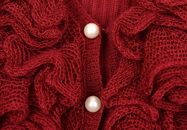 Louis Vuitton Silk Rib Knit Cardigan Red M