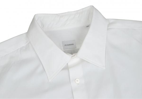 JIL SANDER Cotton Long Sleeve Shirt White 45 | PLAYFUL