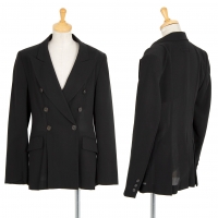  Jean-Paul GAULTIER CLASSIQUE Wool Hem Pleats Jacket Black 40